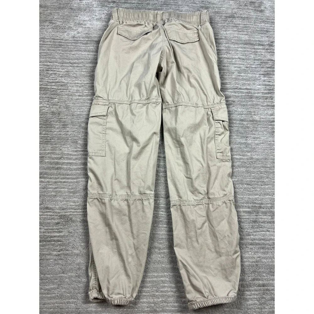Abercrombie Kids Cargo Joggers Unisex 11/12 Tan Khaki Cotton Blend Utility Pants